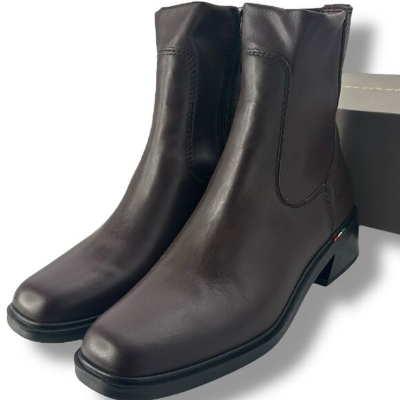 Franco Sarto Shoes - NEW Franco Sarto Brown Leather boots Size 6.5 Square toe Western Sleek Booties